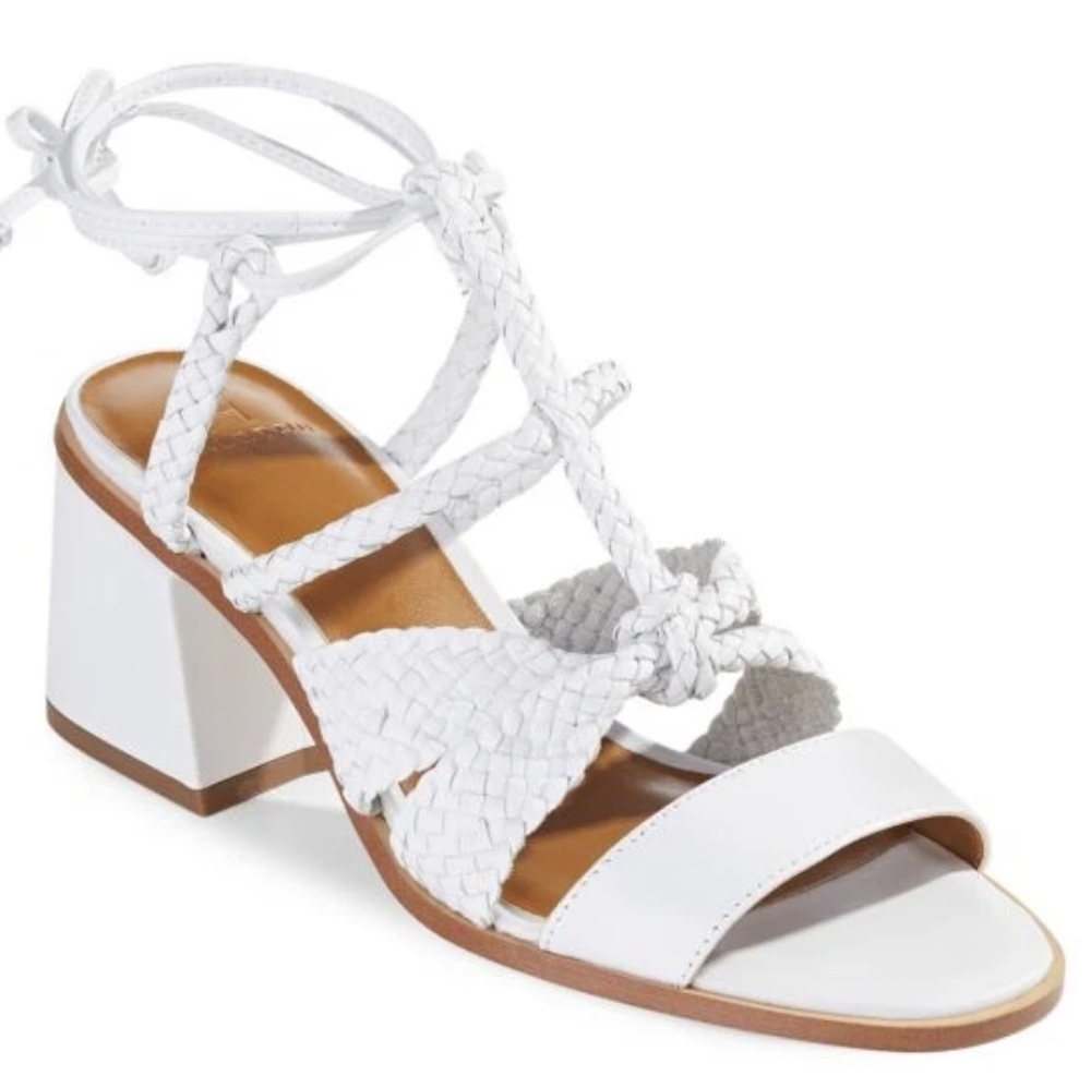 Halston White Braided Women's Sandals